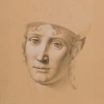 Pietro Nocchi, Studio per il ritratto di Elisa Baciocchi (1808), matita nera, carboncino, lumeggiature a gessetto bianco su carta preparata sabbia